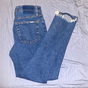 Blue high rise skinny jeans